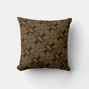 Coussin Motif Ornemental Doré Baroque