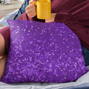 Coussin Motif Pailleté Faux Glam Deep Purple