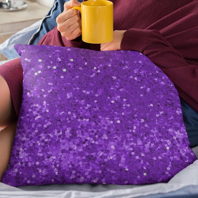 Coussin Motif Pailleté Faux Glam Deep Purple (Créateur téléchargé)