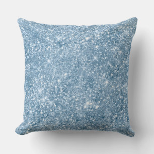 Coussin Motif Pailleté Glamour Bleu Bébé Élégant