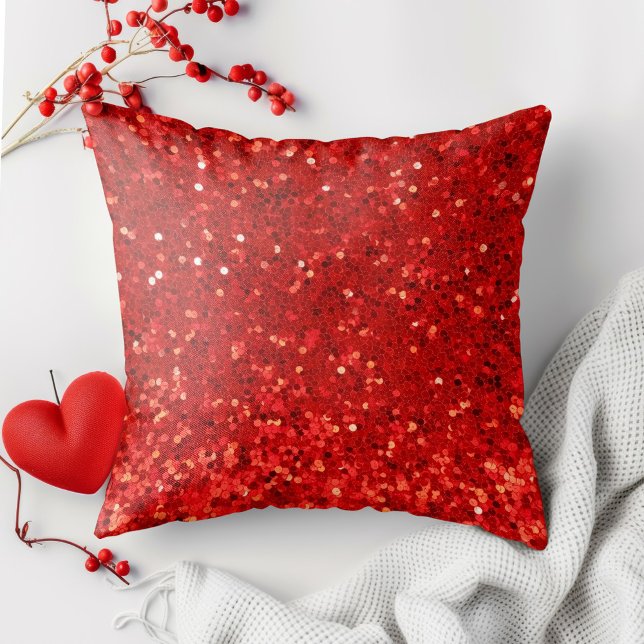 Coussin Motif pailleté scintillant rouge (Créateur téléchargé)