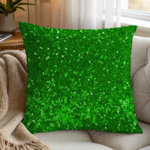 Coussin Motif pailleté vert scintillant