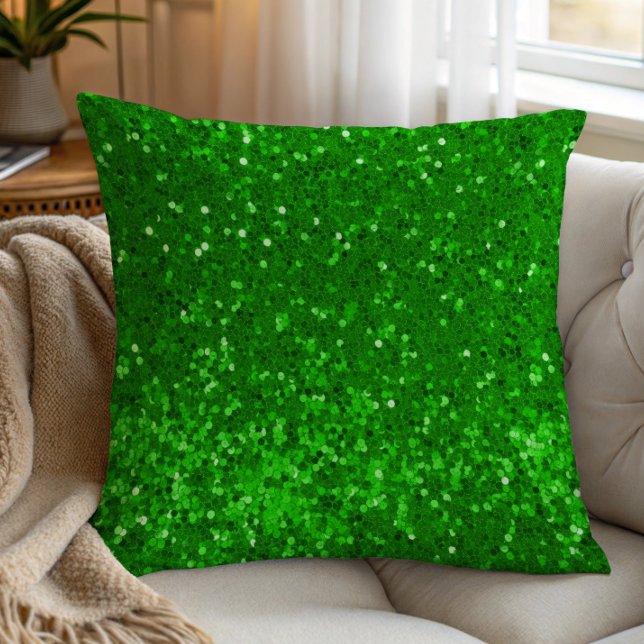 Coussin Motif pailleté vert scintillant (Créateur téléchargé)