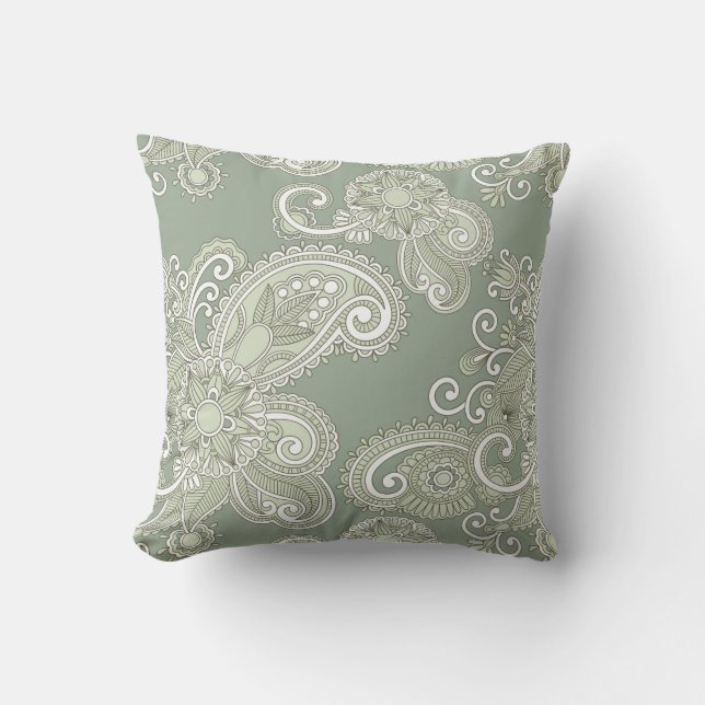 Coussin Motif Paisley/Jambon (Recto)