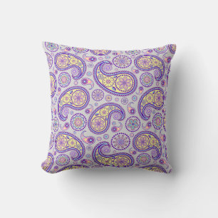 Coussin Motif Paisley Purple