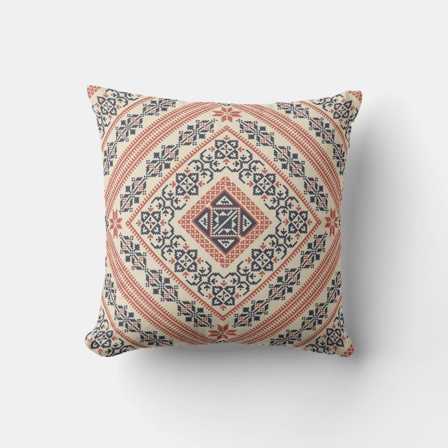 Coussin Motif palestinien de broderie (Recto)