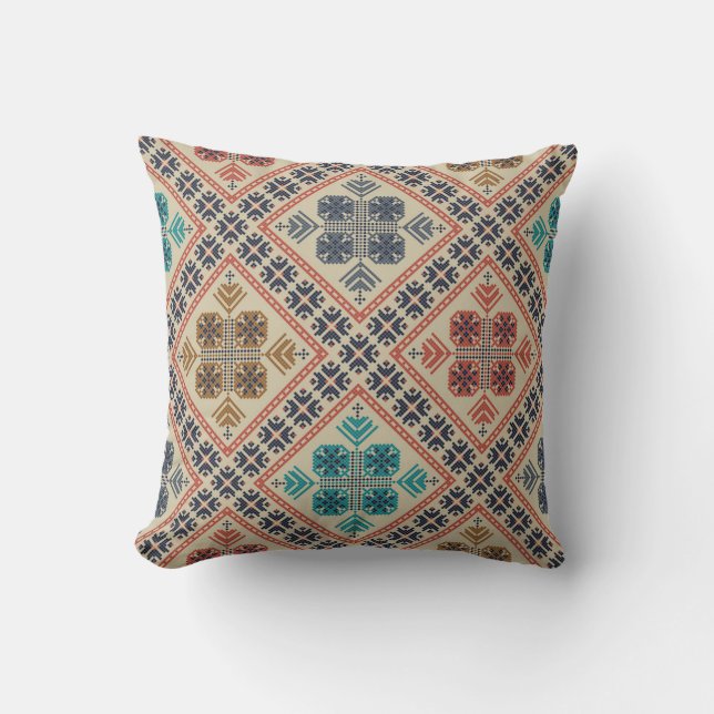 Coussin Motif palestinien de broderie (Recto)