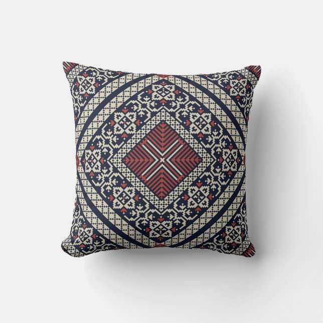 Coussin Motif palestinien de broderie (Recto)
