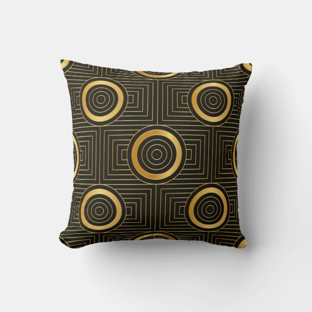 Coussin Motif papier peint vintage Art Déco (Recto)