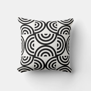 Coussin Motif papillon Arc Truchet noir et blanc moderne