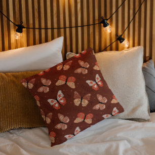 Coussin Motif Papillon Bohème - Décoration d'Intérieur Aut