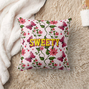Coussin Motif papillon floral personnalisé
