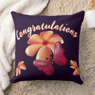 Coussin Motif papillon floral personnalisé et sur mesure 