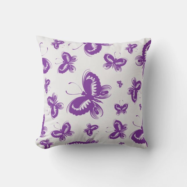 Coussin Motif papillon pourpre (Recto)