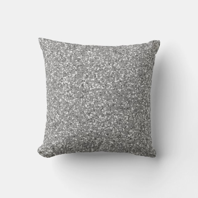 Coussin Motif Parties scintillant argent (Recto)