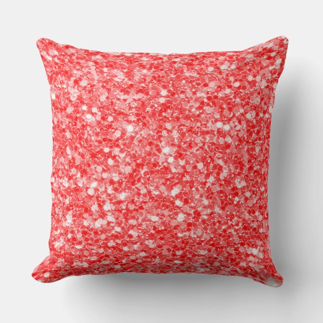 Coussin Motif Parties scintillant rouge et blanc (Recto)