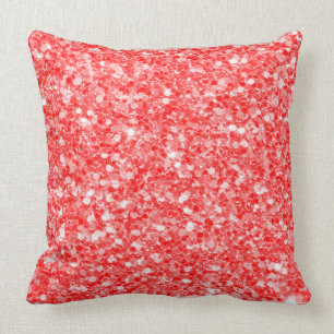 Coussin Motif Parties scintillant rouge et blanc