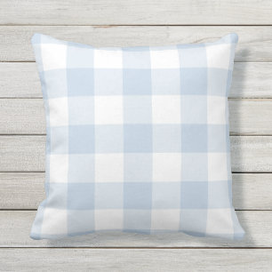 Coussin Motif Pastel bleu et blanc En vichy À damiers
