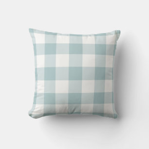 Coussin Motif Pastel Blue et White En vichy