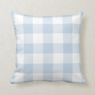 Coussin Motif Pastel Blue et White En vichy