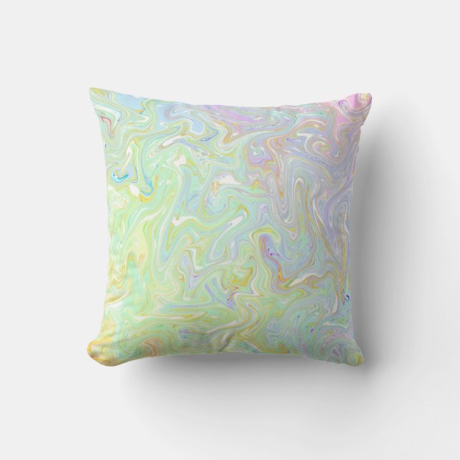 Coussin motif, pastel, menthe, rose, turquoise, blanc, vib (Recto)