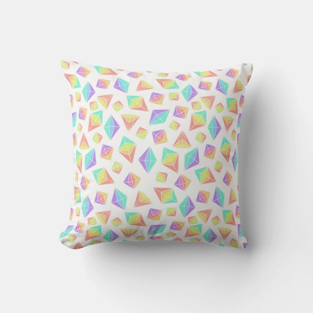 Coussin Motif Pastel Rainbow Crystals (Recto)