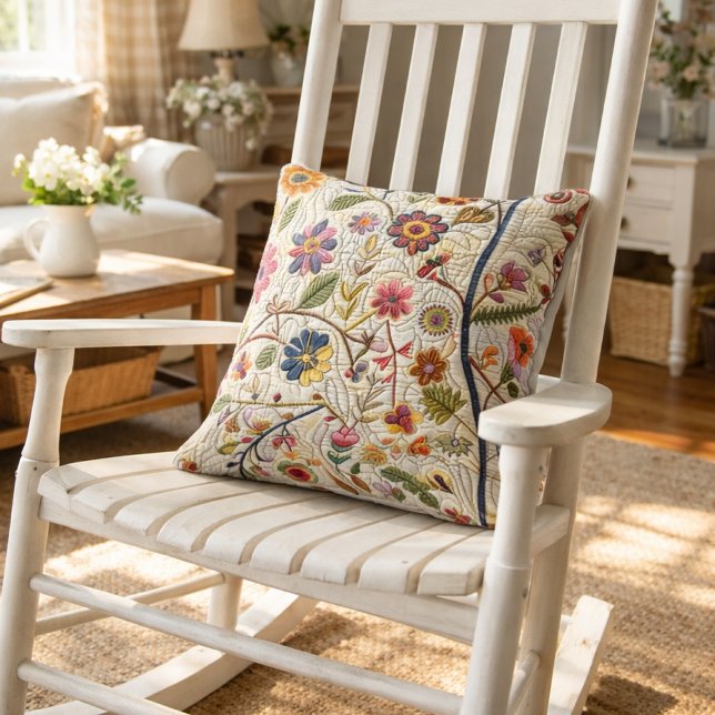 Coussin Motif Patchwork Floral (Créateur téléchargé)