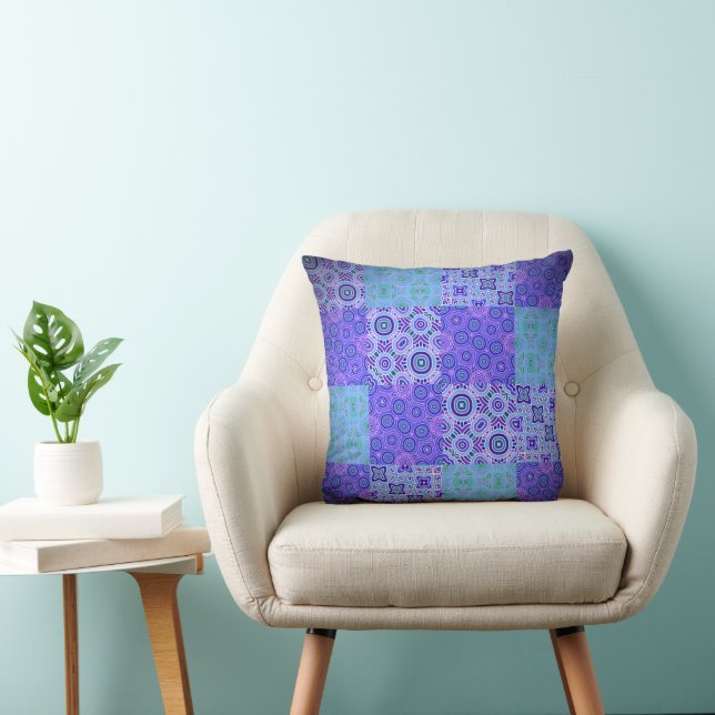 Coussin Motif Patchwork Psychédélique (Chaise)