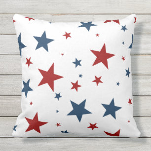 Coussin Motif Patriotique Rouge Blanc bleu étoile
