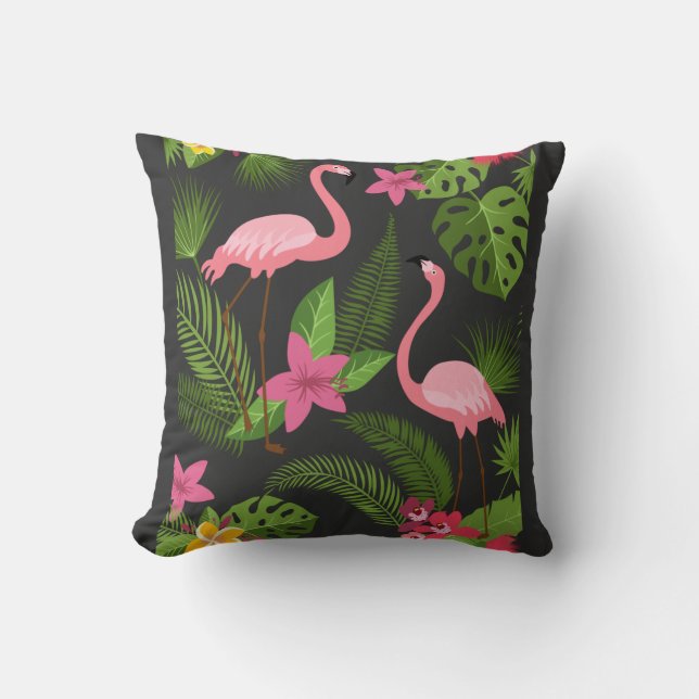 Coussin Motif Peacock rose avec T-Shirt Fleur (Recto)