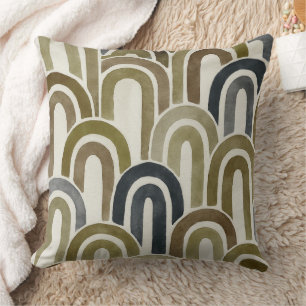 Coussin motif peint à l'échelle de poisson d'arche bohème