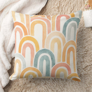 Coussin motif peint à l'échelle de poisson d'arche bohémie