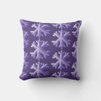 Coussin Motif pelucheux ultra-violet de flocon de neige