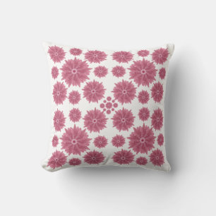 Coussin Motif personnalisé de chrysanthème rose poussiéreu