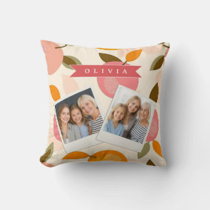 Coussin Motif personnalisé de pêche Mignon été rétro