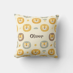Coussin Motif personnalisé de visage de lion de safari mig