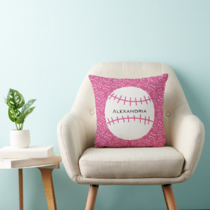 Coussin Motif personnalisé du base-ball de base-ball sur