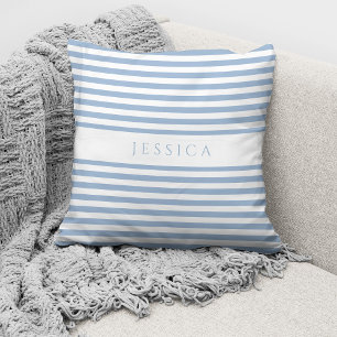 Coussin Motif Personnalisé Moderne Grilles Bleues