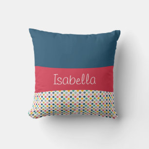 Coussin Motif personnalisé Polka Dot coloré