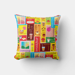Coussin Motif Petit Déjeuner Fantaisiste