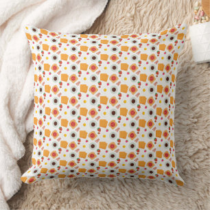 Coussin Motif petit déjeuner gaufre et café mignon