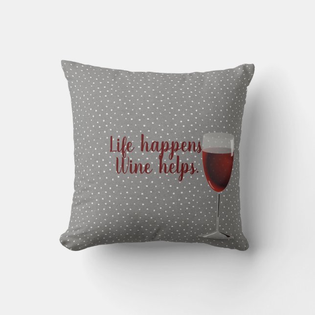 Coussin motif pin point avec vin rouge verre lumbar coussi (Recto)