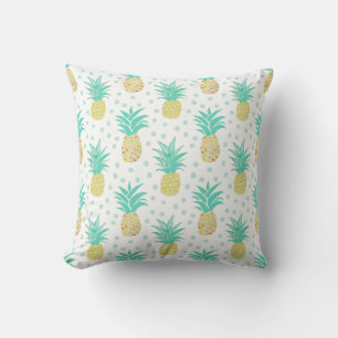 Coussin Motif Pineappy Art Turquoise