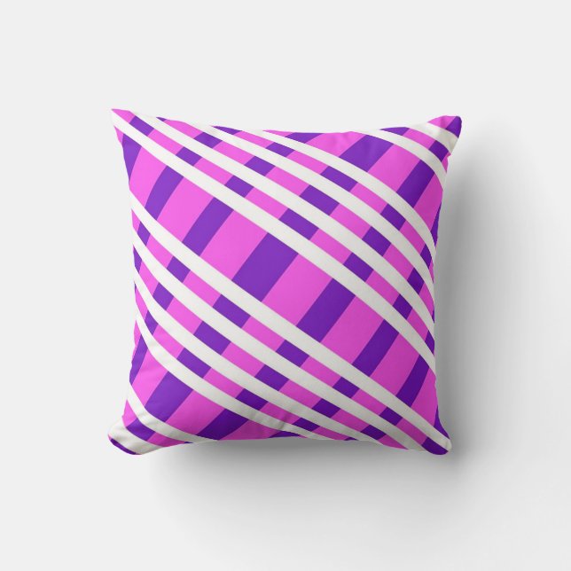 Coussin Motif Plaid Design Moderne (Recto)