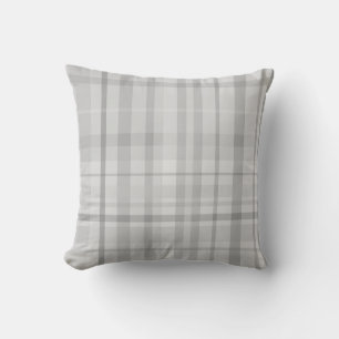 Coussin Motif Plaid gris clair Design minimal chic