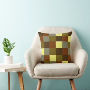Coussin Motif Plaid pour le contrôle du bison coloré