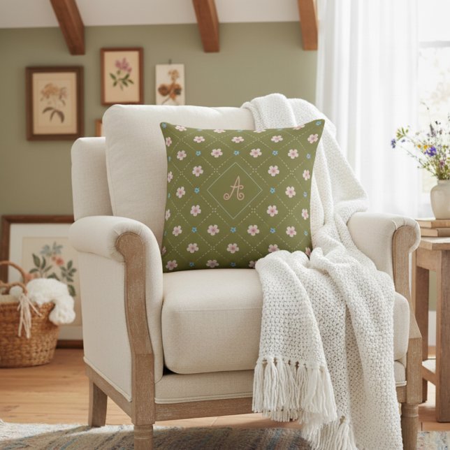 Coussin Motif Plaid Rose Et Bleu Sur Jaune (Créateur téléchargé)