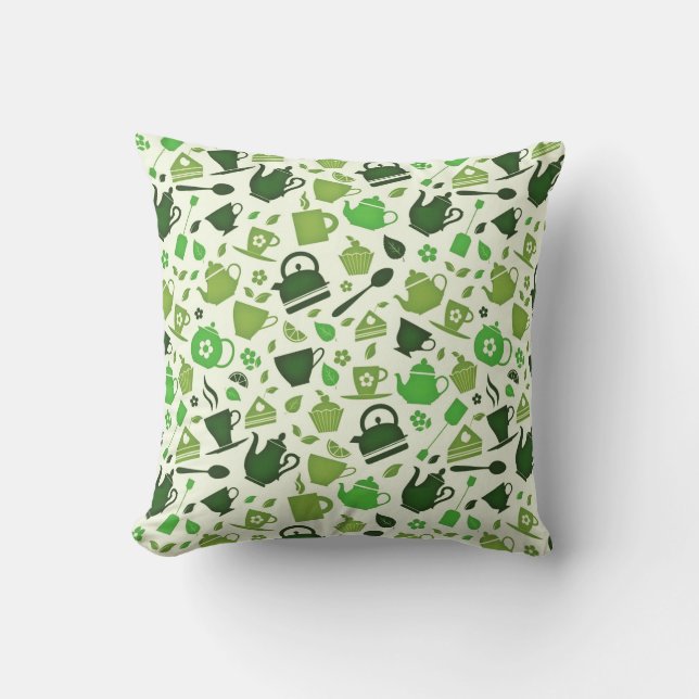 Coussin Motif plat thé vert (Recto)