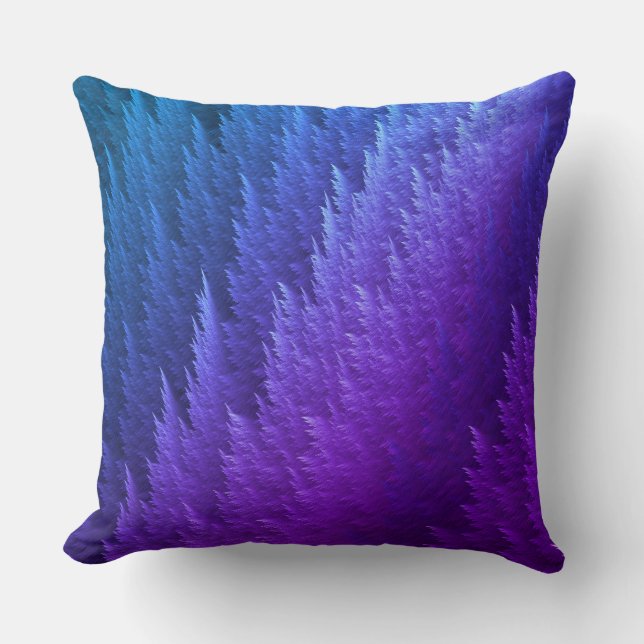 Coussin Motif plumé teinté en bleu violet (Recto)