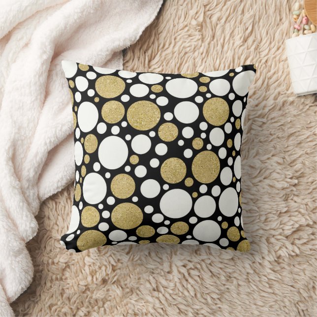 Coussin Motif point noir et or (Couverture)